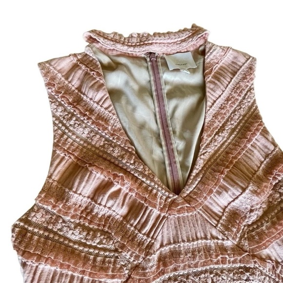 Cinq à Sept Kora Lace Choker Midi Dress Pink Size 12 Excellent - Picture 3 of 11